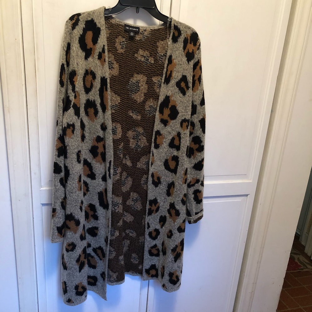 I.N. Studio Multi Color Open Front Cardigan - image 1